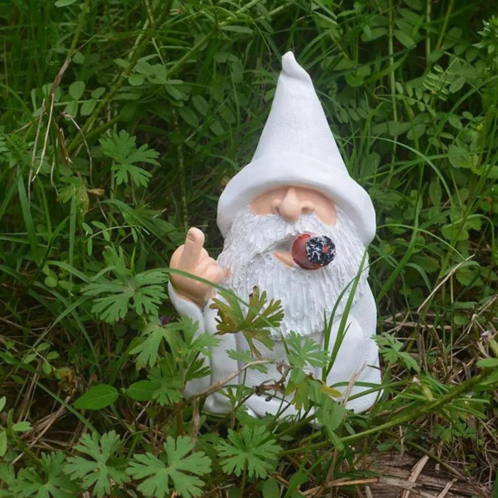 Garden Gnome - Smoking with Middle Finger