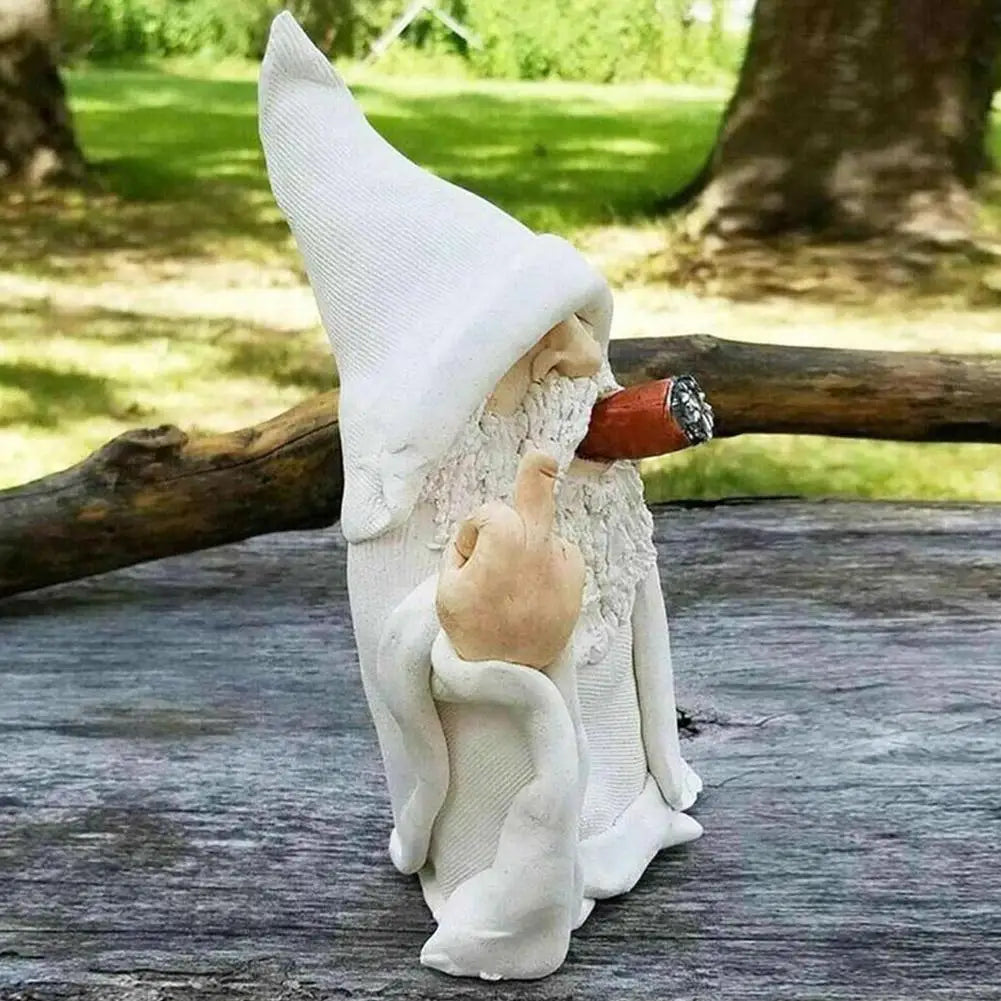 Garden Gnome - Smoking with Middle Finger