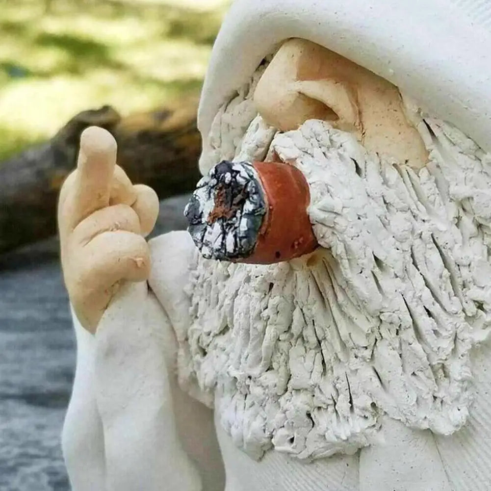 Garden Gnome - Smoking with Middle Finger