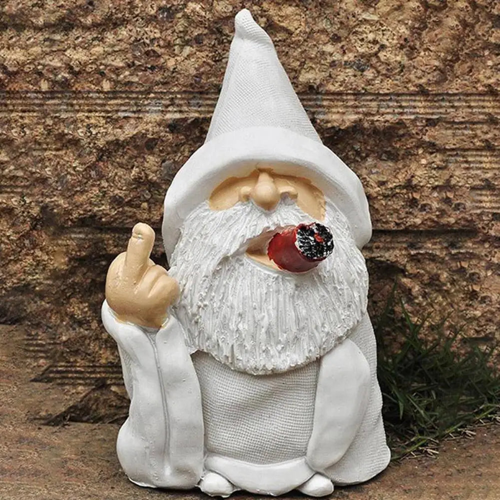 Garden Gnome - Smoking with Middle Finger