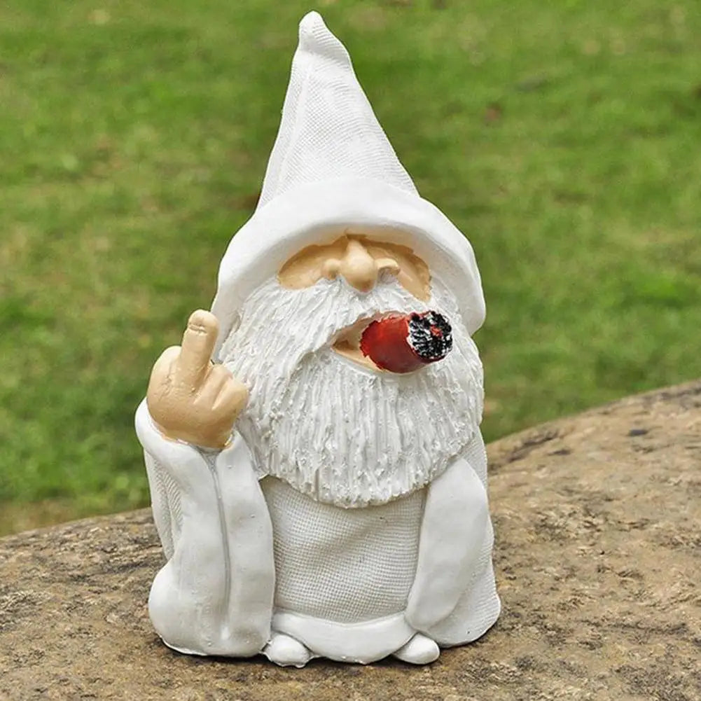 Garden Gnome - Smoking with Middle Finger
